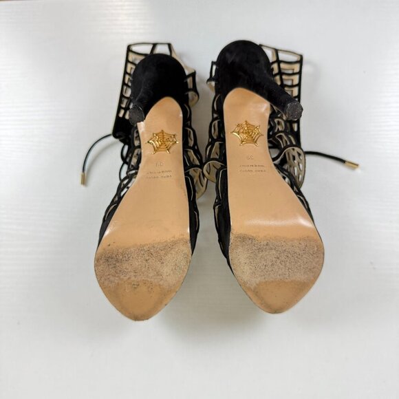 Charlotte Olympia Charlotte\'s Spider Web Suede Heels